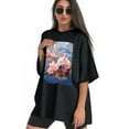 thumbnail image 3 of Plus Size Shirt for Women Black Tops for Women Short Sleeves Shirt for Women Peach Blossom1 T Shirt Crewneck Shirt for Women 5XL, 3 of 5
