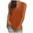 thumbnail image 4 of Japceit Camisole pour Femmes Décontractée Unie à Col en V Dégradé Sans Manches Hauts Blouses Amples, 4 of 7