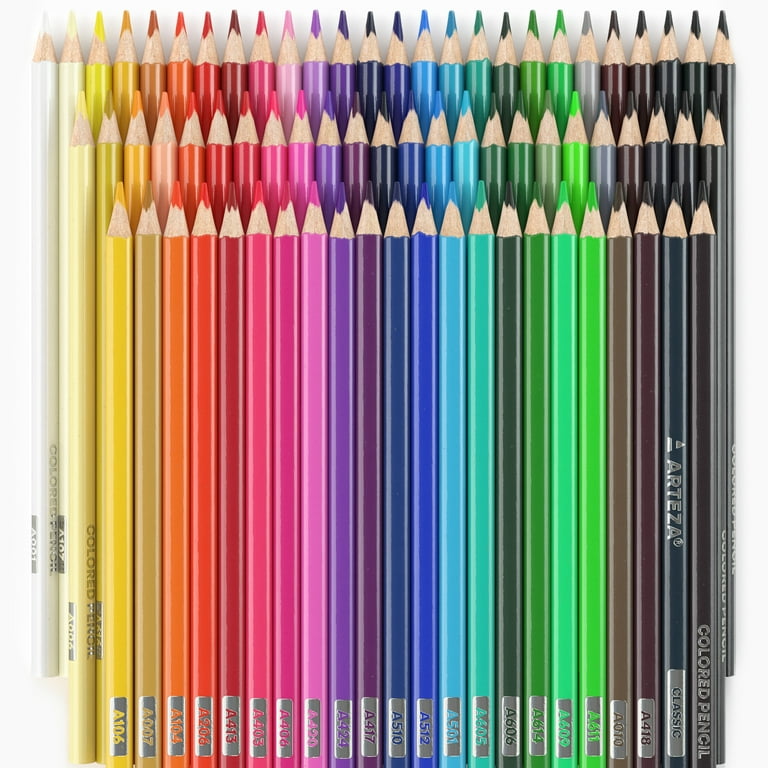Arteza Colored Pencils with Case, 72 Assorted Vibrant Colors, Pencil  Crayons for Coloring Books and Journals, Triangular Shape, Art Supplies 