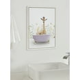thumbnail image 5 of Kate and Laurel Sylvie Giraffe In Spring Bath Framed Canvas Wall Art by Amy Peterson Art Studio, 18x24 White, Fun Bathroom Art, Wall Décor, 5 of 6