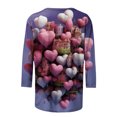 thumbnail image 4 of Qertyioot Chemise Ample à Manches 3/4 pour Femmes T-shirts Imprimés Mode Saint-Valentin Col Rond Hauts Décontractés, 4 of 5