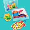 thumbnail image 3 of Wooden Lace Animal Threading Toy Preschool Learning Educational Toy Gift Set, 3 of 8