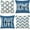 Blue, variant on Farmhouse Pillow Covers 18x18 Set of 4 Throw Pillow Covers Rustic Linen Decorative Pillows Square Cushion Covers for Couch Sofa Bedroom Home Decor