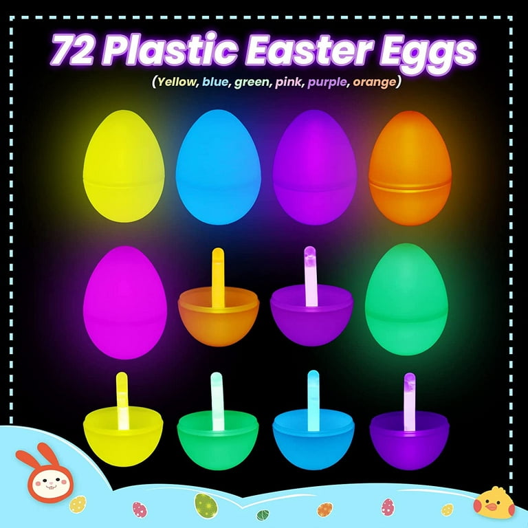 Best 144pcs Easter Glow Eggs with 288pcs Mini Glow Sticks