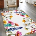 thumbnail image 3 of Spring Floral Area Rugs Collection 2.7'x5', Yellow Pink Flowers Botanical Farmhouse Non Slip Indoor Rectangle Throw Runner Rug Floor Mat Carpet for Living Room Dining Table Bedroom Nursery, 3 of 9