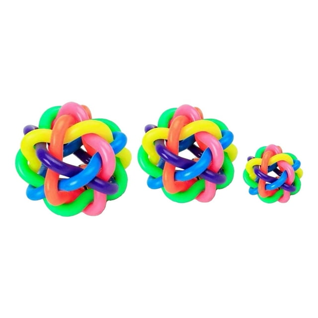 relayinert 3x Colorful Strong Tooth Rubber Balls For Dogs Suitable For All Breeds Gifts Stylish Toy For Dogs As Shown 1Set