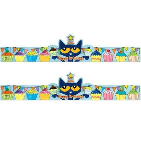 UPC: 0194629114788 | Teacher Created Resources Pete the Cat Happy Birthday Crowns 24 x 4-3/4 Multicolor 30/Pack 2 Packs