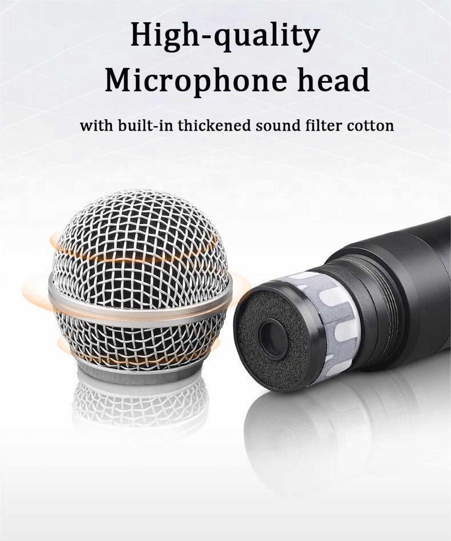 2.4G Wireless Microphone,Dual Microphones for Karaoke, Wireless Dynamic Microphone with Rechargeable Receiver,Plug and Play,Suitable for Speech, Wedding, Church, PA System