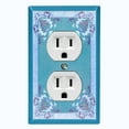 thumbnail image 1 of Metal Light Switch Plate Cover Elegant Antique Floral Tile Frame Teal FLW080, 1 of 13