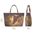 thumbnail image 5 of ZUXONGSY Leather Horse Sunflower Print Top Handle Bag with Multifunctional Makeup Bag Wallet for Women PU Leather Top Handle Satchel Set with Casual Cosmetic Pouch Purse Cash Wallet for Dating, 5 of 5