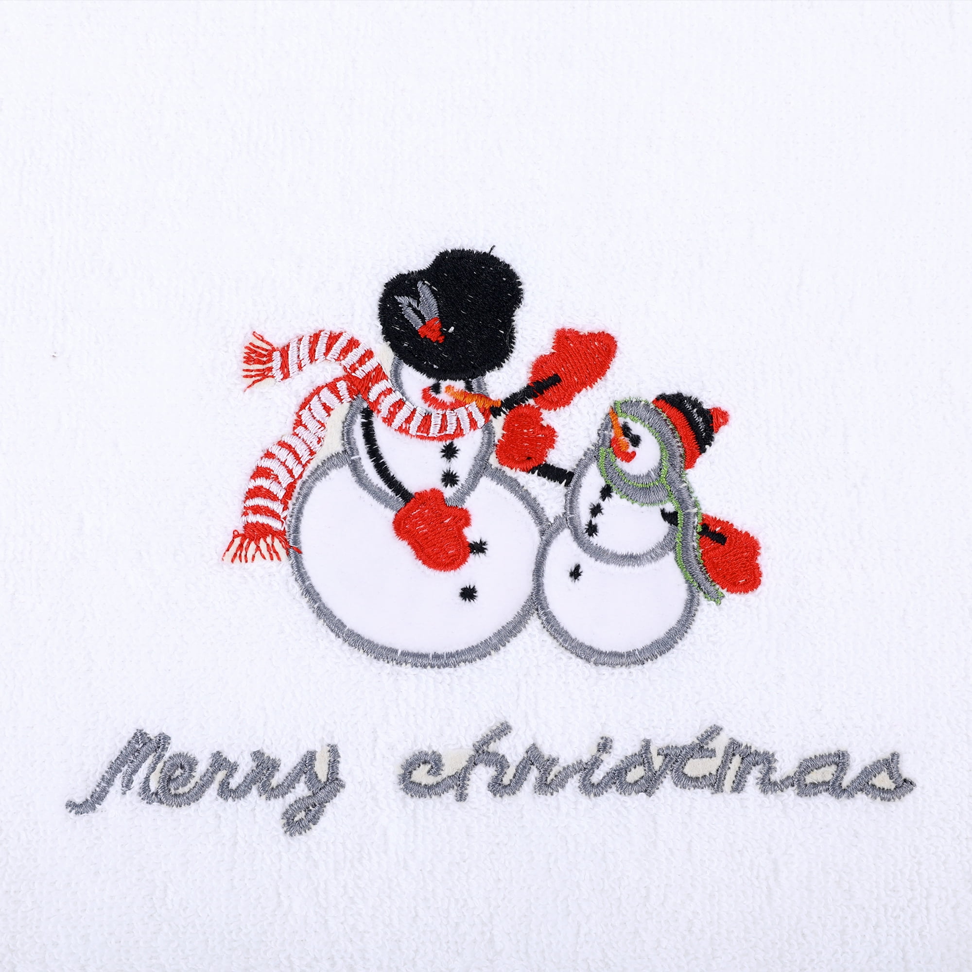 Unique Bargains Christmas Cotton Hand Towels Cute Bathroom Hand Towel Set White 4-Piece