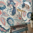 thumbnail image 5 of Teal Blue Red Ethnic Sheer Curtains 84 Inches Long 2 Panels Set, Window Sheer Curtains for Living Room/Bedroom, Boho Modern Geometric Abstract Art Light Filtering Rod Pocket Curtain 52'' x 84'' x 2, 5 of 7