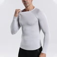thumbnail image 6 of ZCFZJW Mens Athletic Long Sleeve Shirts Fall Winter Warm Midweight Thermal Running Shirt Crewneck Moisture Wicking Sport Baselayer Tops Gray XXL, 6 of 6