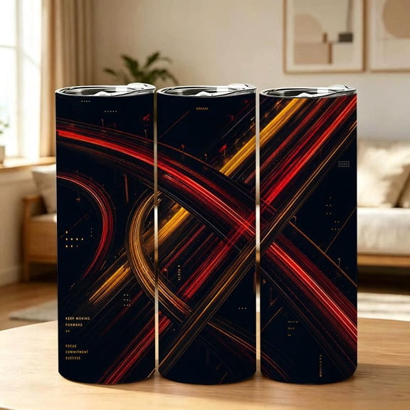 20oz City Night Highway Light Trail Stainless Steel Tumbler, Tumbler with Lid Vacuum Insulated Travel Mug, Coffee Cups With Lids, Perfect Gifts For Birthday Holidays Gifts