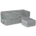 thumbnail image 3 of Serta Perfect Sleeper Convertible Sofa and Play Set – Modular Foam Couch and Flip Out Lounger with 2 Ottomans, Grey, 3 of 7