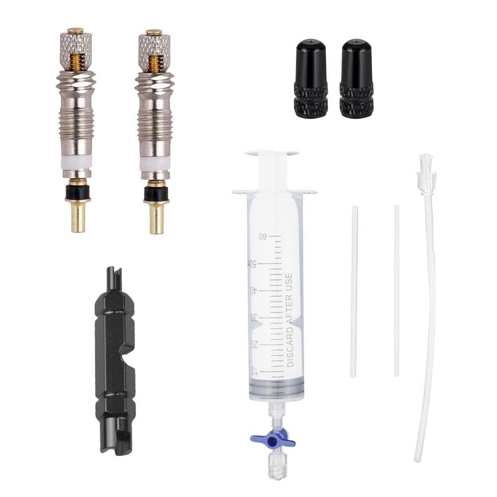 Smrinog 60ml MTB Road Bike Tubeless Tyre Sealant Injector Syringe Tool Kit (Black)