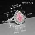 thumbnail image 2 of L.YY Pink Pear - Shaped Halo Diamond Ring , Size:9, 2 of 6