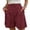 Wine, variant on yillto Womens Dressy Trousers Shorts Pleated High Waist Summer Casual Business Short Pants with Pockets