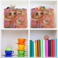 thumbnail image 6 of Yayeee 2 Pack Canvas Storage Basket with Handles for Shelves Fabric Bins Closet Organizer, Abstract Pink Flowers, 6 of 8