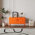 thumbnail image 7 of Wide Metal Locker Accent Storage Cabinet Bedroom Lockable TV Stand 2 Doors Home Multifunction Storage Cabinet Orange Size: 24”H x 39.4”W x 15”D, 7 of 7