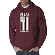 Trendy USA 1088 - Adult Hoodie USA Flag Black Lives Matter Human Rights Sweatshirt 2XL Maroon