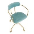 thumbnail image 6 of LumiSource Gold Metal, Pink Velvet Demi Office Chair, 6 of 9