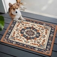 thumbnail image 5 of Vintage Floral Washable Area Rug 2 x 3 ft Orange Navy Classical Bohemian Farmhouse , Soft Non Slip Rugs Stain Repellent Indoor Felt Carpet for Living Dining Room Bedroom Home Office, 5 of 9