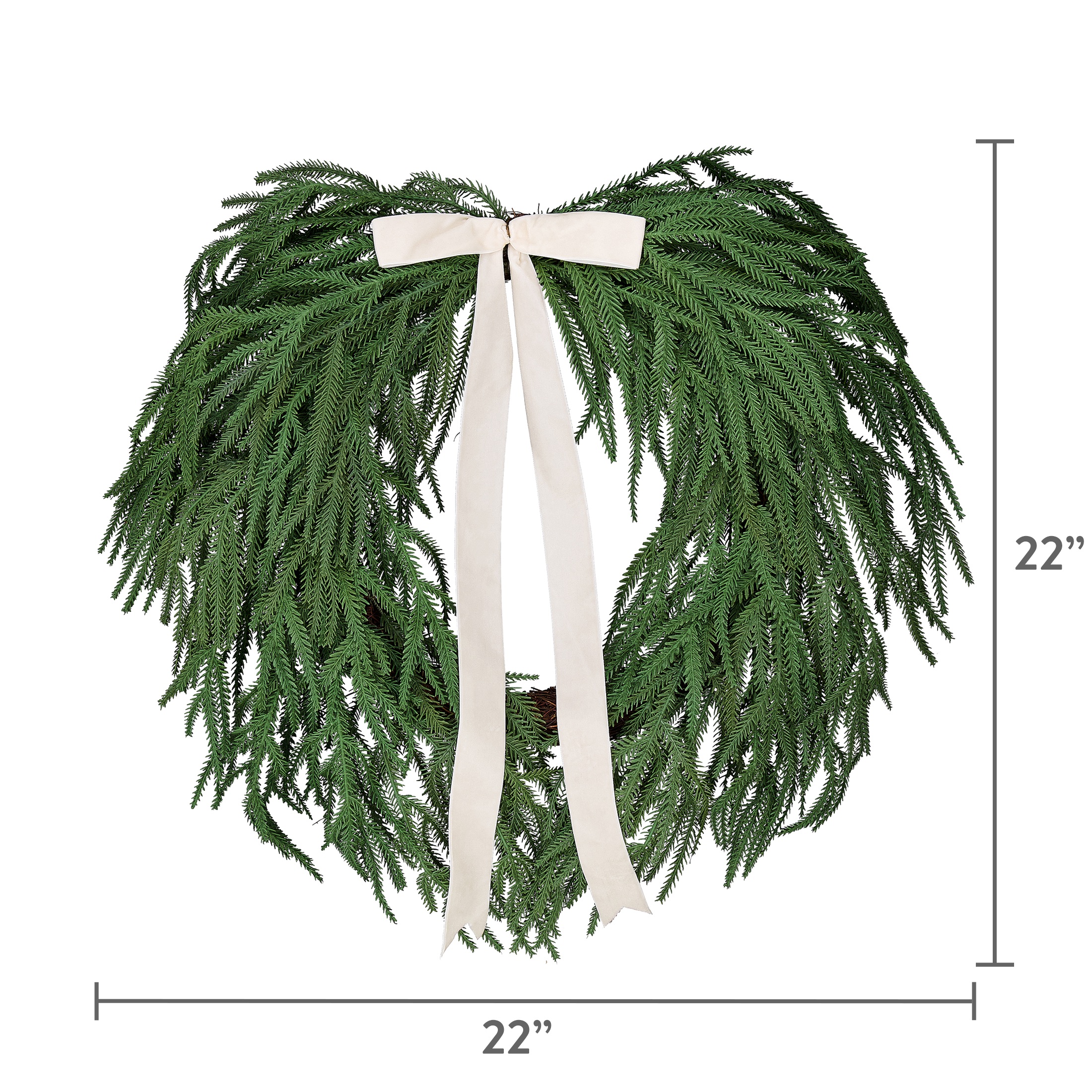 My Texas House 22-Inch Norfolk Artificial Christmas Wreath photo 7