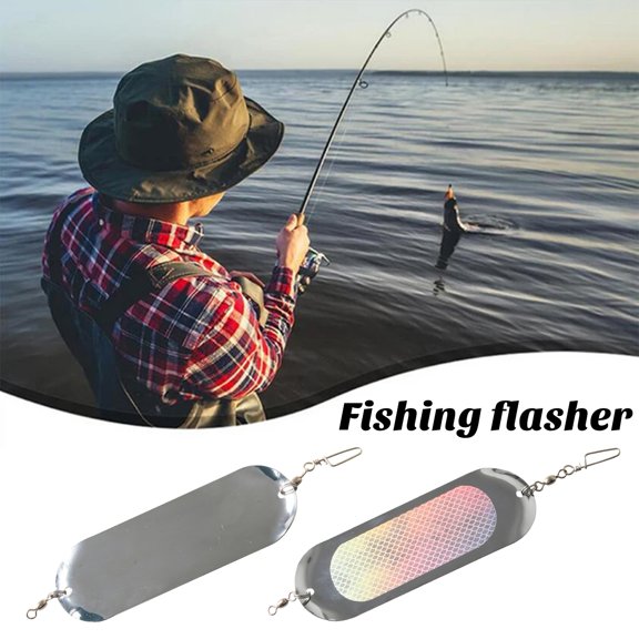 NIBOLOG Fishing Flasher Rustproof Reusable Compact Size Portable Reflective Freshwater Seawater Metal Flash Board Fishing Accessories