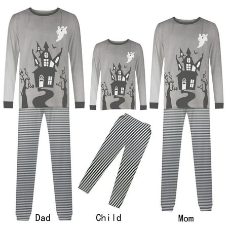 

Juebong Clearance Sales Family Outfit Round-Neck Long Sleeve Halloween Print Pyjama Set For Children 2T Gray Kid Sets
