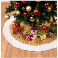 thumbnail image 1 of Falda dorada para árbol de Navidad de 36 pulgadas, tela de lentejuelas de felpa, falda para árbol de Navidad, delantal decorado con medias para árbol de Navidad, falda para árbol de Navidad, 1 of 3