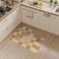 thumbnail image 2 of ODIKA 3'x5' Washable Throw Rug Rag Layered Checkered Boho Striped Mosaic Farmhouse Vintage Frame for Entryway, Kitchen, Mudroom, Stain Resistant, Low Profile, Non-Slip, 2 of 7