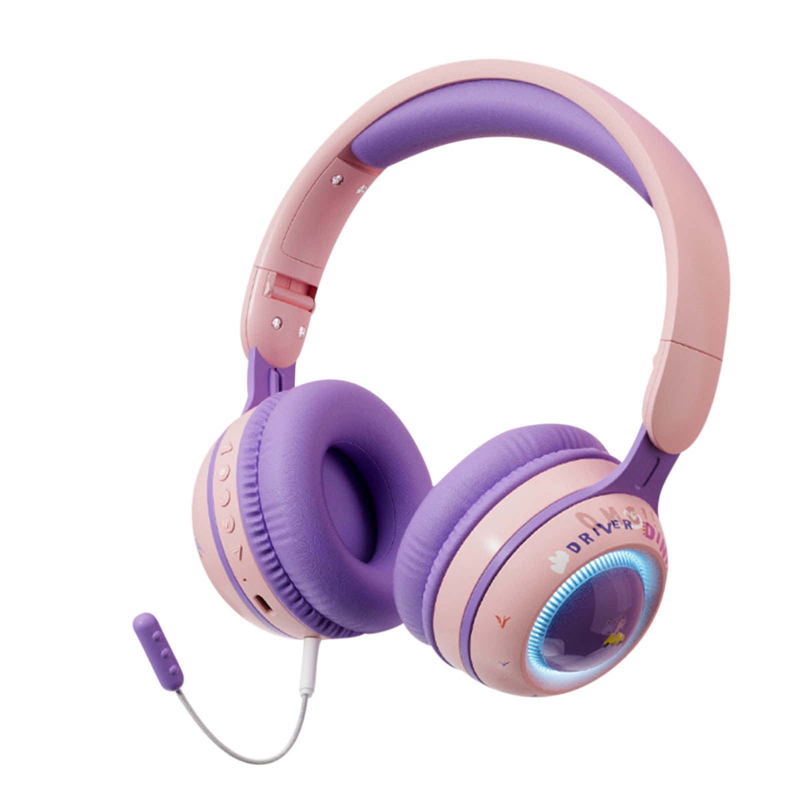 On-Ear Headphones Wired with Mic — Noise Isolating Plug in Headphones, Computer Headphones with Microphone, Headphones for Laptop, Headphones Corded, Headphones with Cord (Aux Jack 3.5mm) - Purple