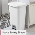 thumbnail image 6 of (4 pack) Sterilite Large Kitchen Trash Can, 11.9 Gallon Plastic Garbage Bin with Step Lid, White, 6 of 10