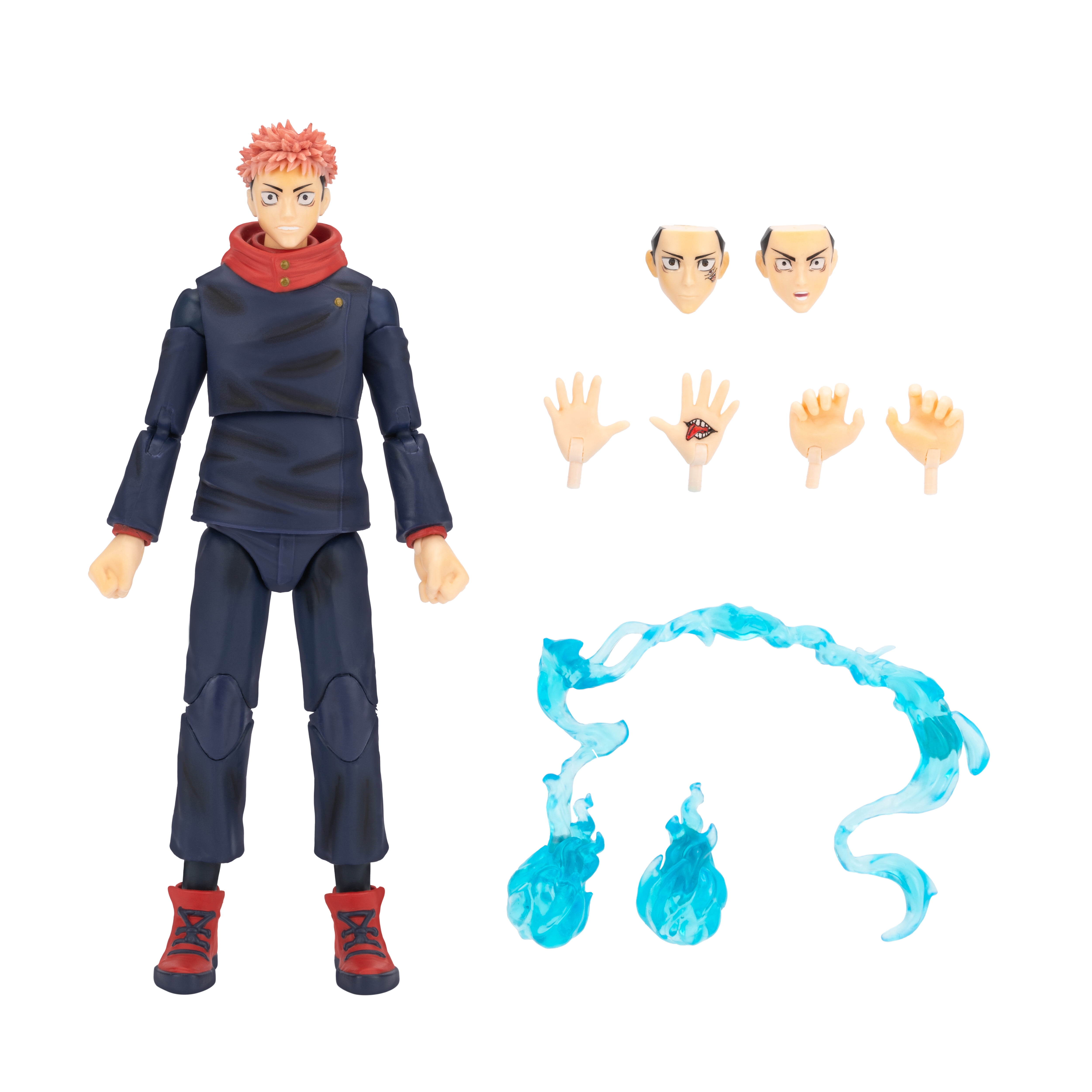 Total Anime Yuji Itadori - 6.5 inch Figure with Swappable Faceplates, Alternate Hands, and Energy Effects
