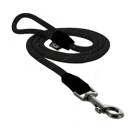 UPC: 0735255515183 | Pawtitas Training Dog Leash Durable Small Rope Reflective Dog Leash 6 ft Paracord Lead Strong and Comfortable – Black Dog Leash