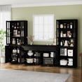 thumbnail image 4 of RichYa Kitchen Pantry Cabinet Set of 4,94" W Buffet Sideboard Coffee Bar with Glass Door Hutch,Modular Storage Cabinets with Shelves & Drawers for Dining Room,Black(BEEB), 4 of 10