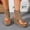 Khaki, variant on Women's Thong Platform Wedge Sandals, Adjustable Ankle Buckle Strap Open Toe High Heel Shoes, Casual Summer Dress Sandals Yellow 8.5(41)