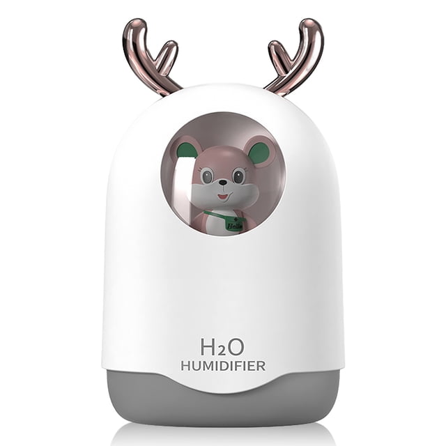 Naiovety Humidificador de 300ml, lámpara de ambiente interior, difusor de aire sónico, 2 modos, rociador de niebla fina, atomizador de protección de Humidificadores Blanco Naiovety HA012498-01B