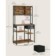 thumbnail image 2 of VASAGLE Baker's Rack with Charging Station, Coffee Bar with Adjustable Storage Shelves, Fabric Drawer, 12 Hooks, 15.7 x 39.4 x 71 Inches, Kitchen Microwave Stand, Rustic Brown and Ink Black, 2 of 6