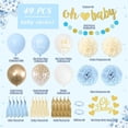 thumbnail image 3 of Decoraciones para baby shower YANSION azules y blancas pancarta Oh Baby con pompones y globos, 3 of 7