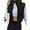 Black, variant on PUWEI Women's Cropped Puffer Vest Zip-up Stand Collar Padded Gilet Sleeveless Outwear with Pockets