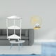 thumbnail image 2 of Mesa esquinera moderna con hojas escalonadas y estante de hierro para figuras, ideal para habitación, oficina, dormitorio y como adorno decorativo., 2 of 8