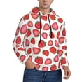 thumbnail image 2 of Lsque Hand Drawn Strawberry Pattern Casual Men's Hoodie,Hooded Sweatshirt with Kangaroo Pocket,Pullover Hoodie-Large, 2 of 7