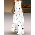 thumbnail image 5 of Capreze Women Long Maxi Dresses V Neck Summer Beach Sundress Sleeveless Tank Dress Kaftan Floral Print Style U 3XL, 5 of 5
