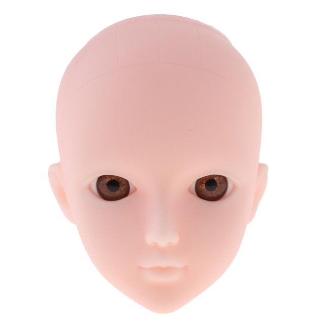 Cabeza de práctica de muñeca BJD Soft Cabeza de Femenina Hecha de Plástico Blando con Marrones de 1/6 de BJD Accesorios de Las Piezas de Magideal Cabeza de práctica de muñeca BJD