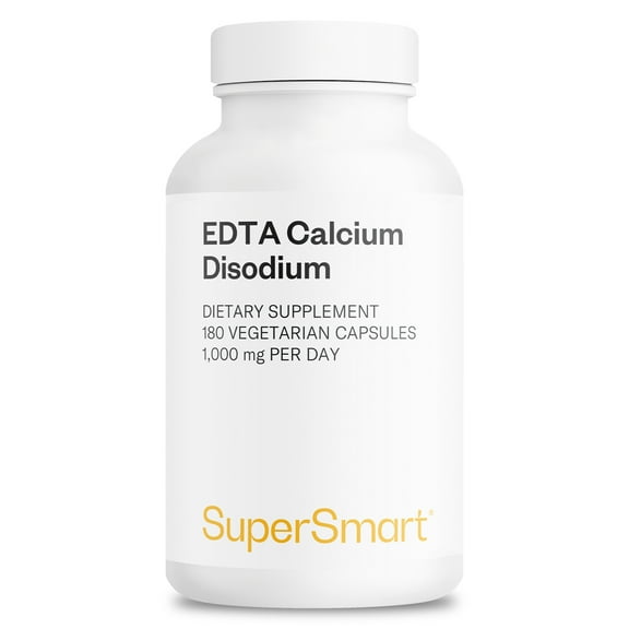 Supersmart - EDTA 1000mg per Day - Calcium Disodium EDTA Supplement | Non-GMO & Gluten Free - 180 Vegetarian Capsules