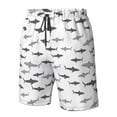 thumbnail image 4 of Sikiie Cute Shark Print Men's Beach Shorts, High Elastic Quick-drying Shorts - with Drawstring and Slip Pockets, Suitable for Beach, Sports, Vacation-Small, 4 of 6