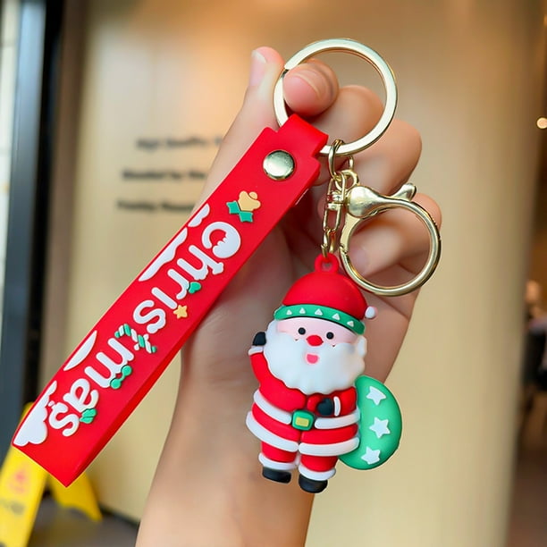 Llavero de Papá Noel con Diseño de Muñeco de Nieve, Colgante para Mochila, Llave de Coche, Regalo de Navidad