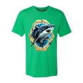 thumbnail image 2 of Ocean Shark Big Mouth Mens Premium Tri Blend T-Shirt, Envy, Small, 2 of 3